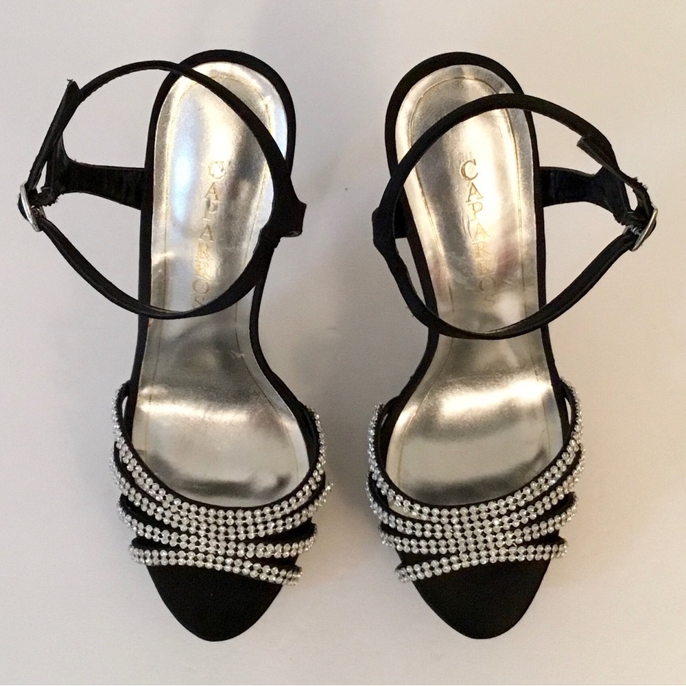 Caparros Black Evening Platform Sandals - Picture 5 of 11